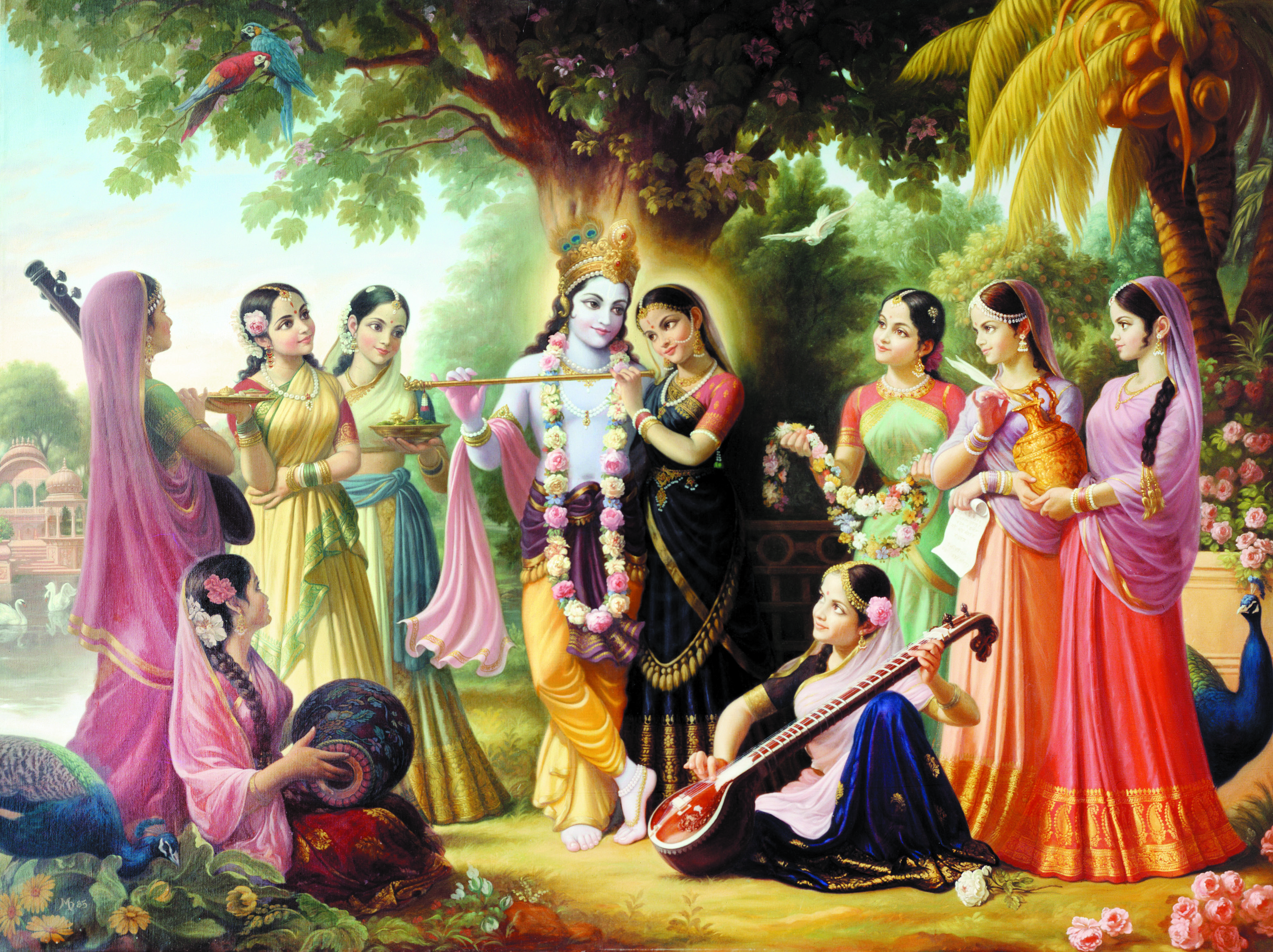 Lord Krishna Sitting On Universe